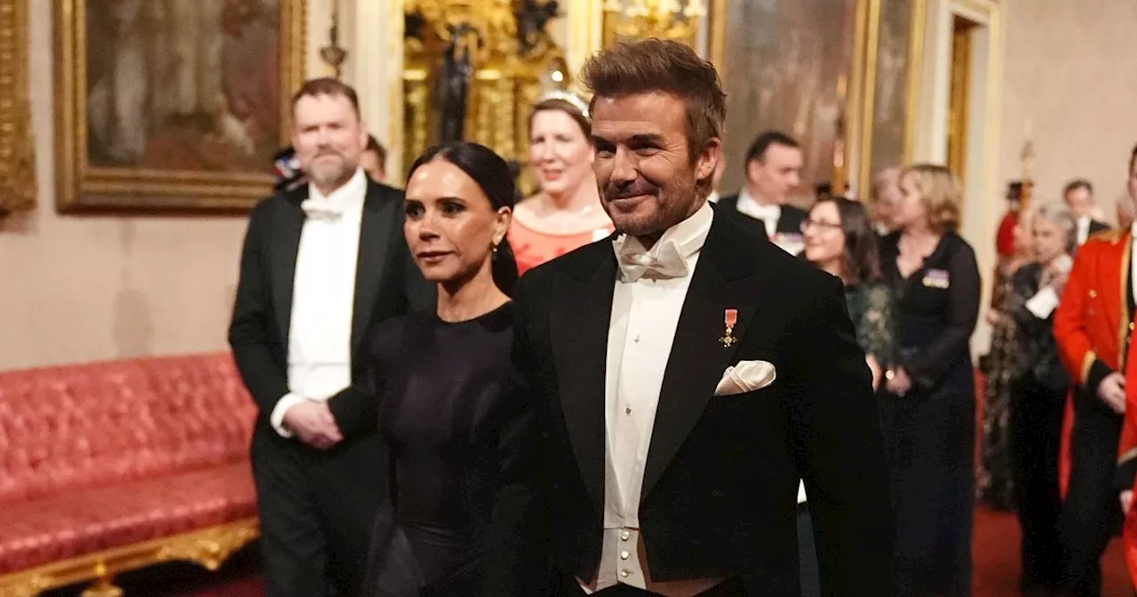 David Beckham and Victoria join Queen Camilla at glittering banquet