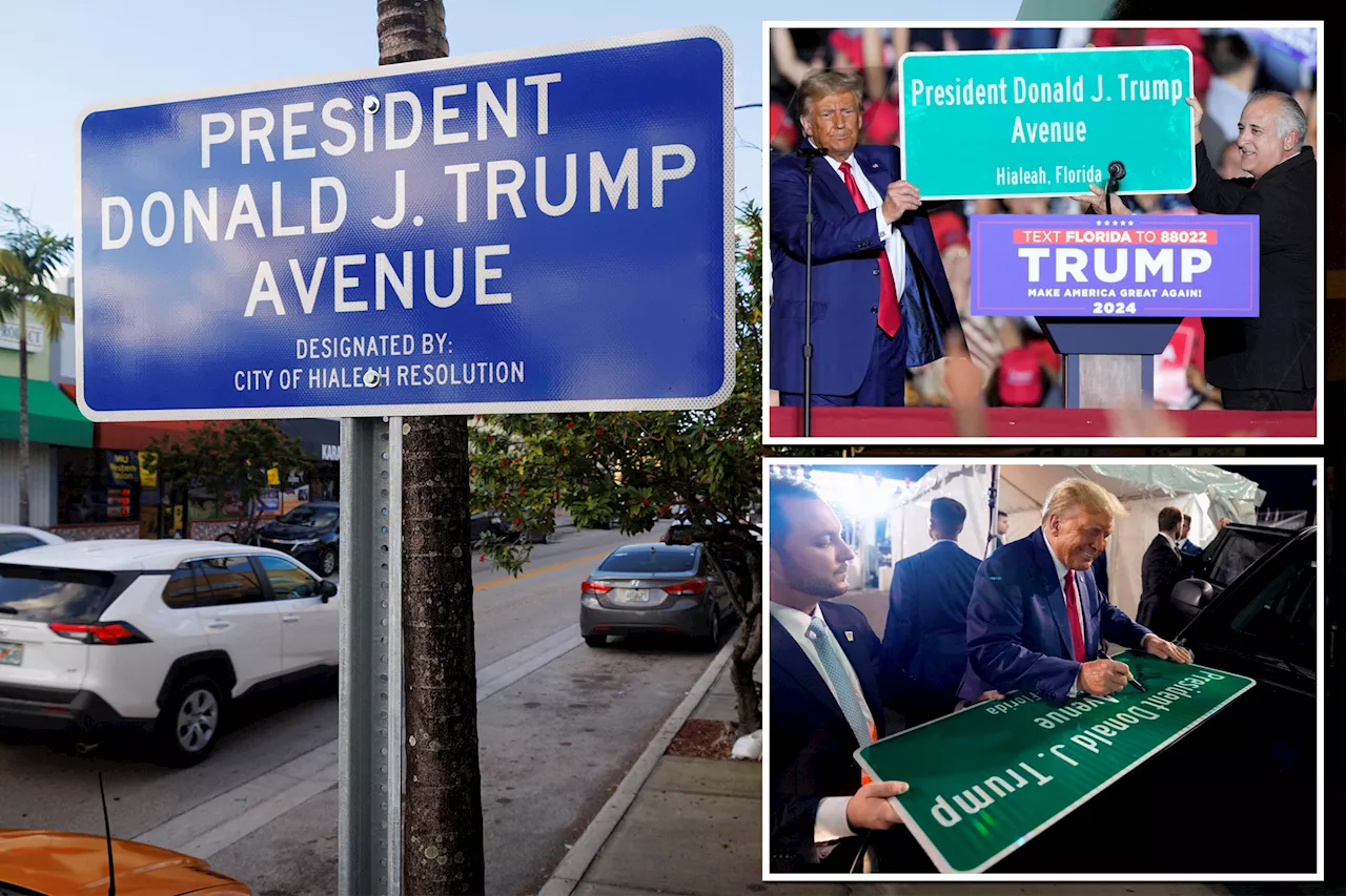 Miami-Dade County unveils Donald J. Trump Avenue after prez won Dem stronghold in 2024