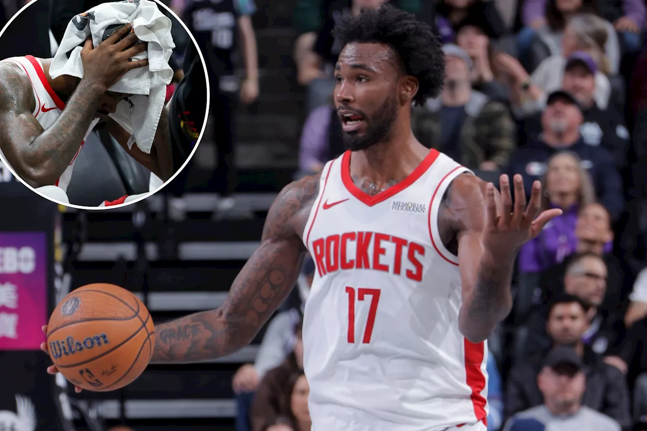 Rockets' Tari Eason had to be held back from confronting heckling fan in stands