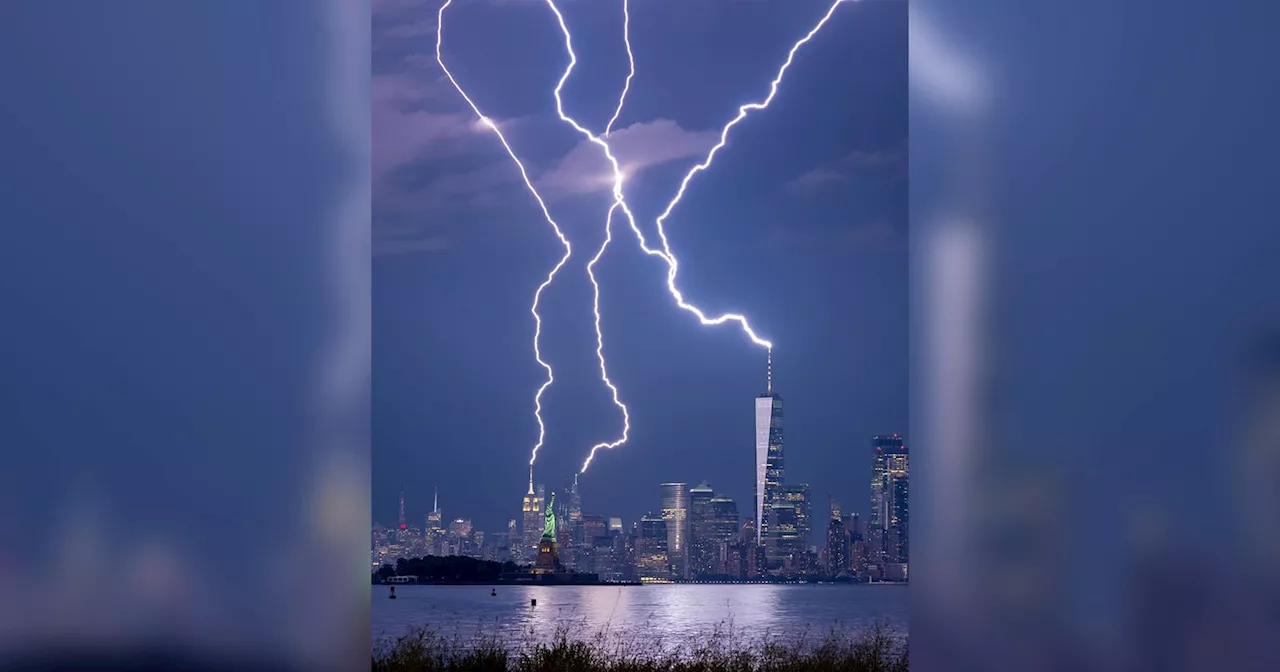 Epic Photo Shows Triple Lightning Strike Hitting Three NYC Skyscrapers