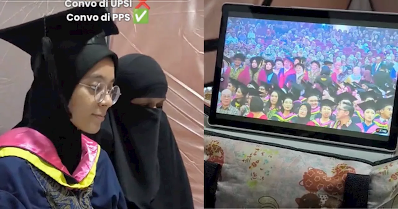 Gadis Terpaksa Hadiri Majlis Konvokesyen Secara Online Disebabkan Banjir