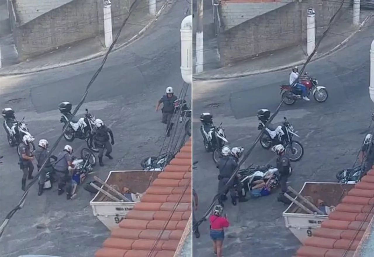 VÍDEO: motociclista rendido e mulher são agredidos por PMs em São Paulo