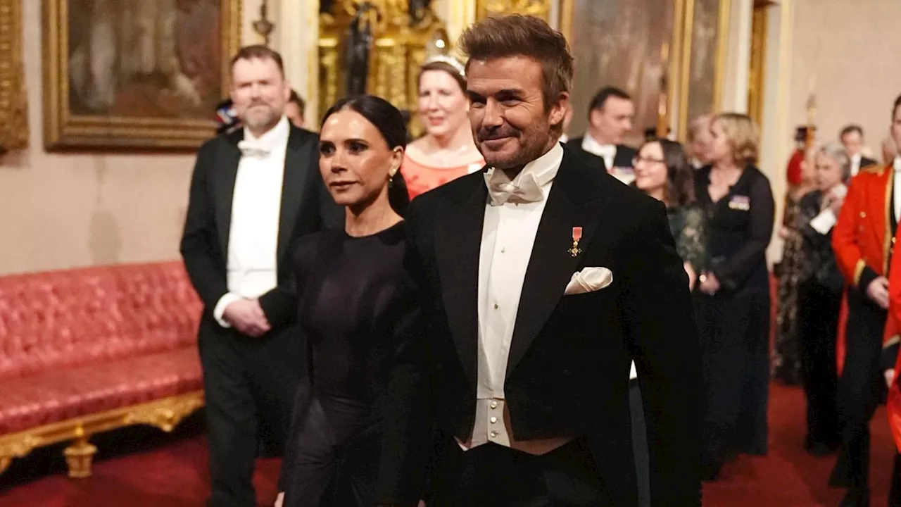 Die Beckhams ganz posh: Victoria und David beim royalen Staatsbankett