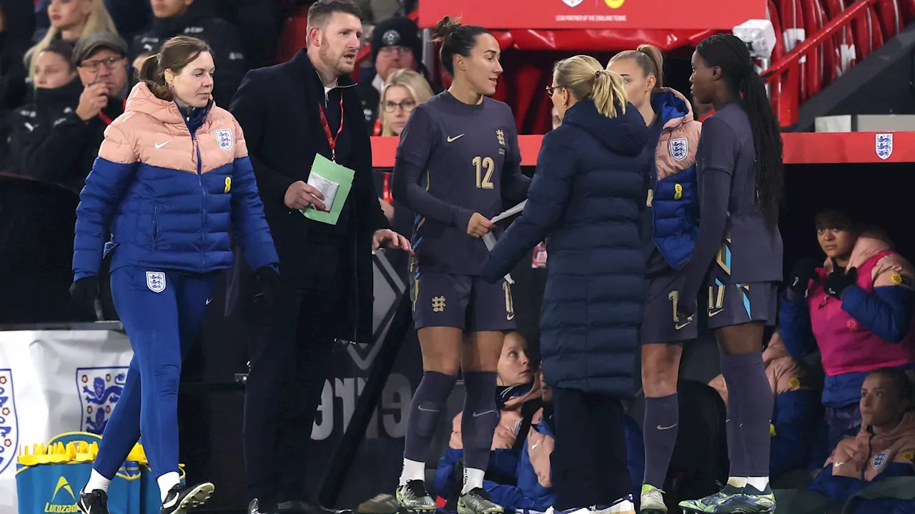 Bizarre admin gaffe sees Lucy Bronze barred from entering pitch as substitute...