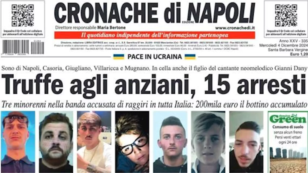 Cronache di Napoli in apertura: 'Raspadori si gioca il futuro in Coppa Italia'