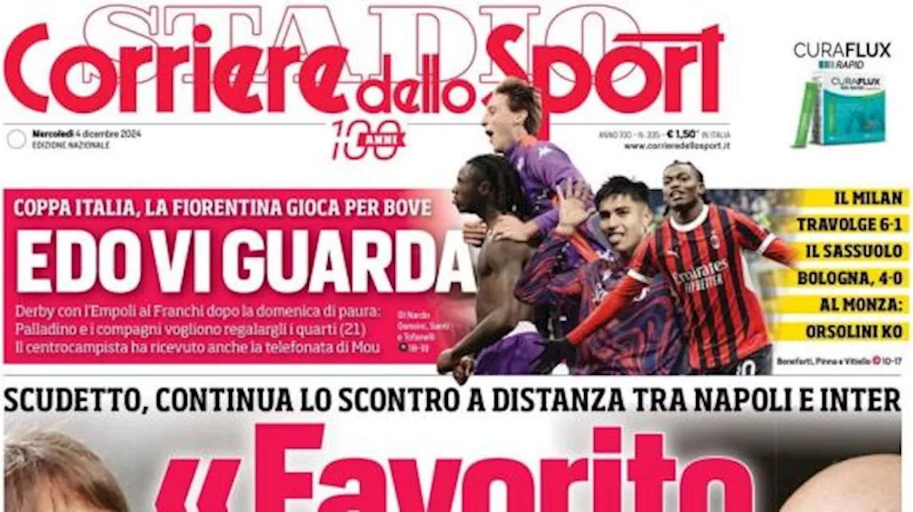 La prima pagina del Corriere dello Sport su Conte-Marotta: 'Favorito sarai tu'