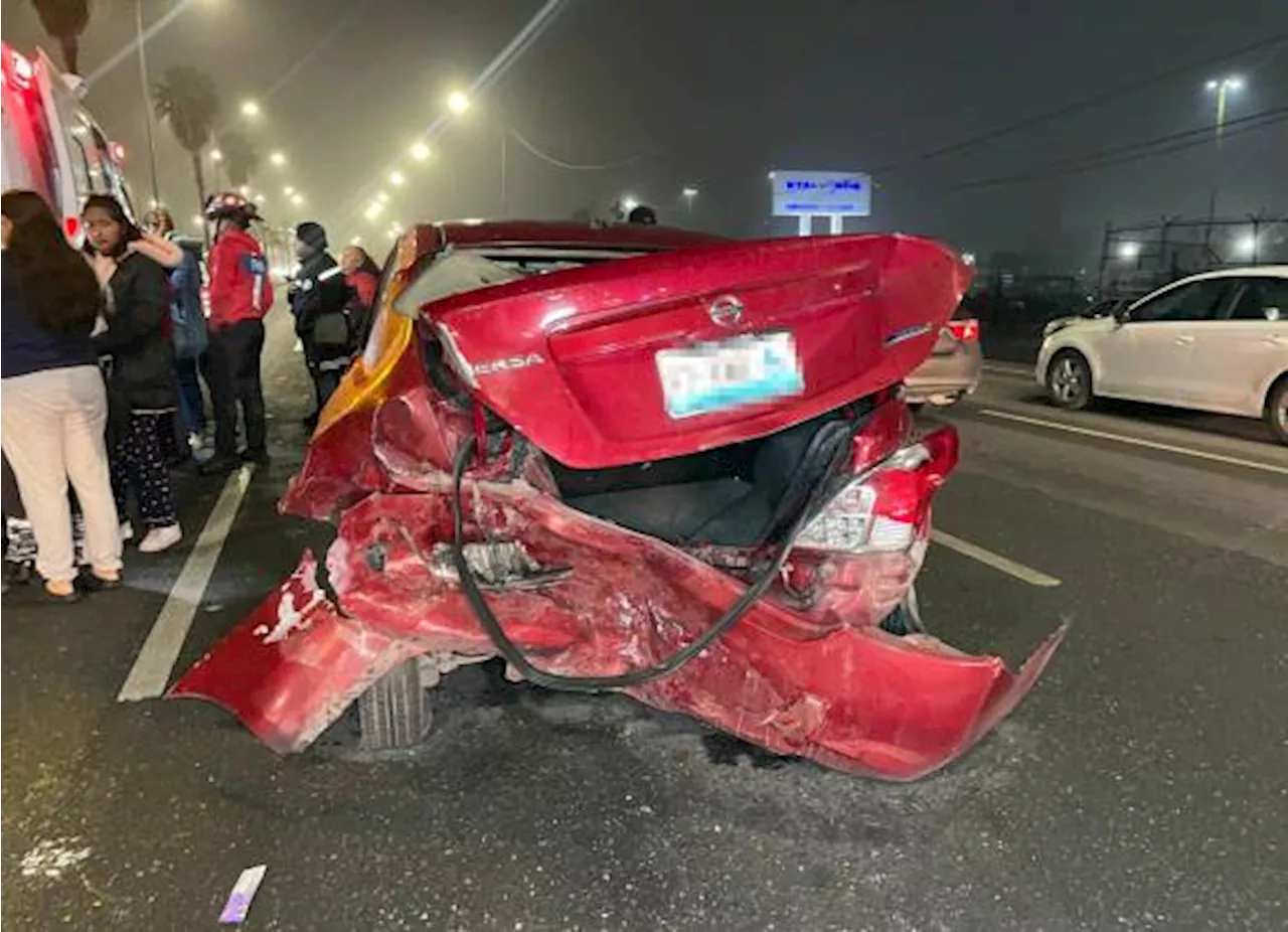 Conductor ebrio causa choque en la Monterrey-Saltillo; deja dos menores lesionados