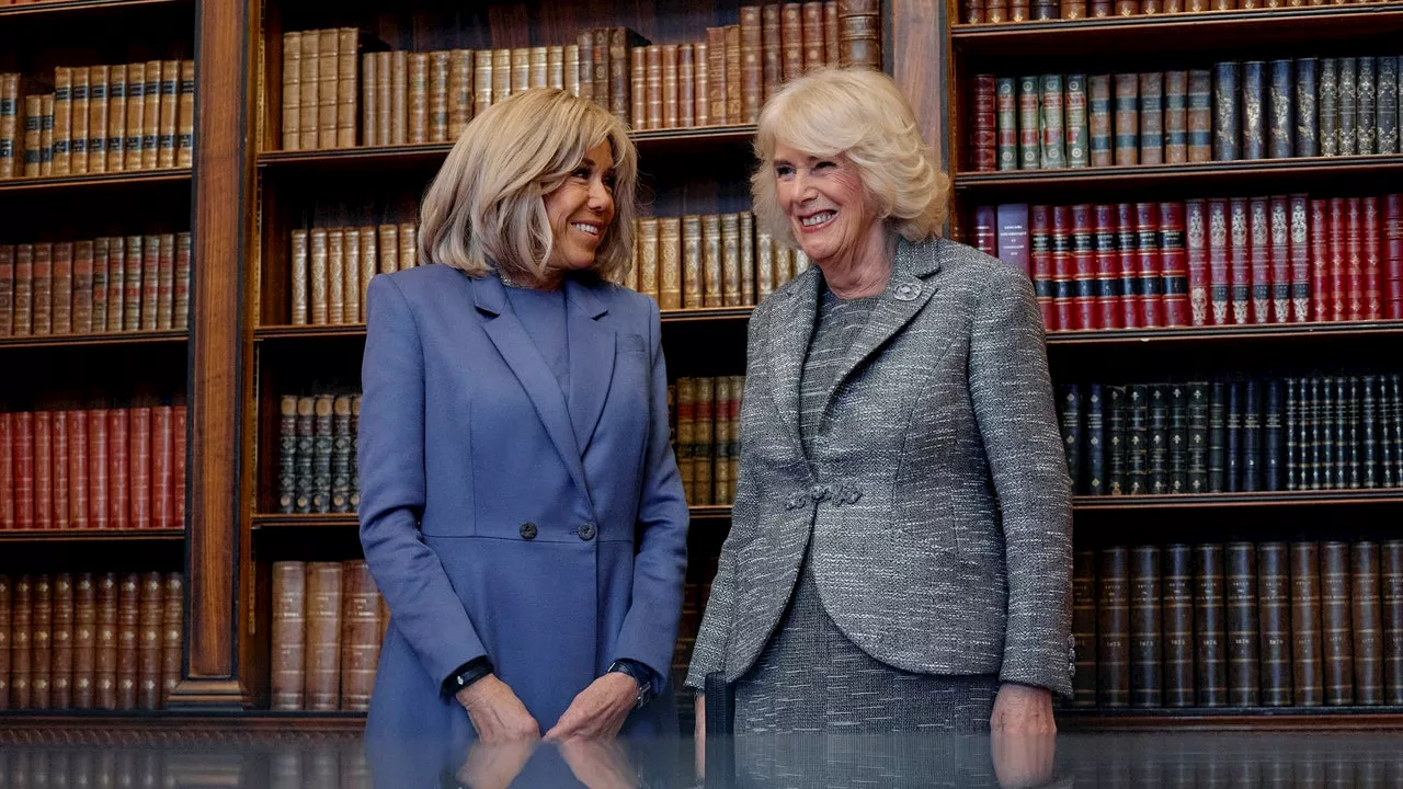 Chaleureuses retrouvailles à Londres pour la reine Camilla et Brigitte Macron