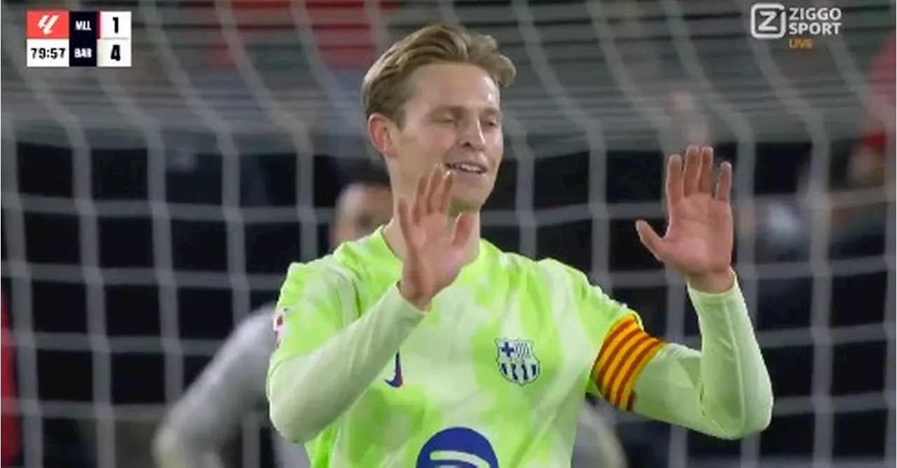 Invaller Frenkie de Jong scoort en geeft assist bij wervelend Barça