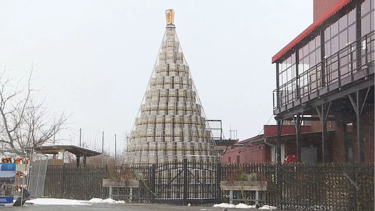 Genesee Brewery prepares for 10th annual Christmas keg tree lighting