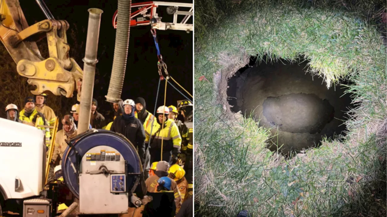 Ground under sinkhole becoming unstable as rescuers search for missing grandmother