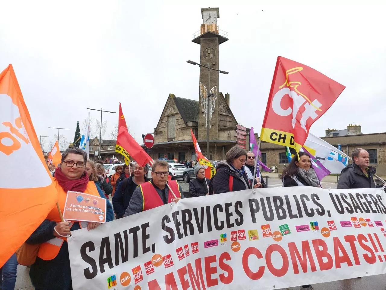 Dinan : plus de 500 manifestants dans les rues ce matin pour la Fonction publique