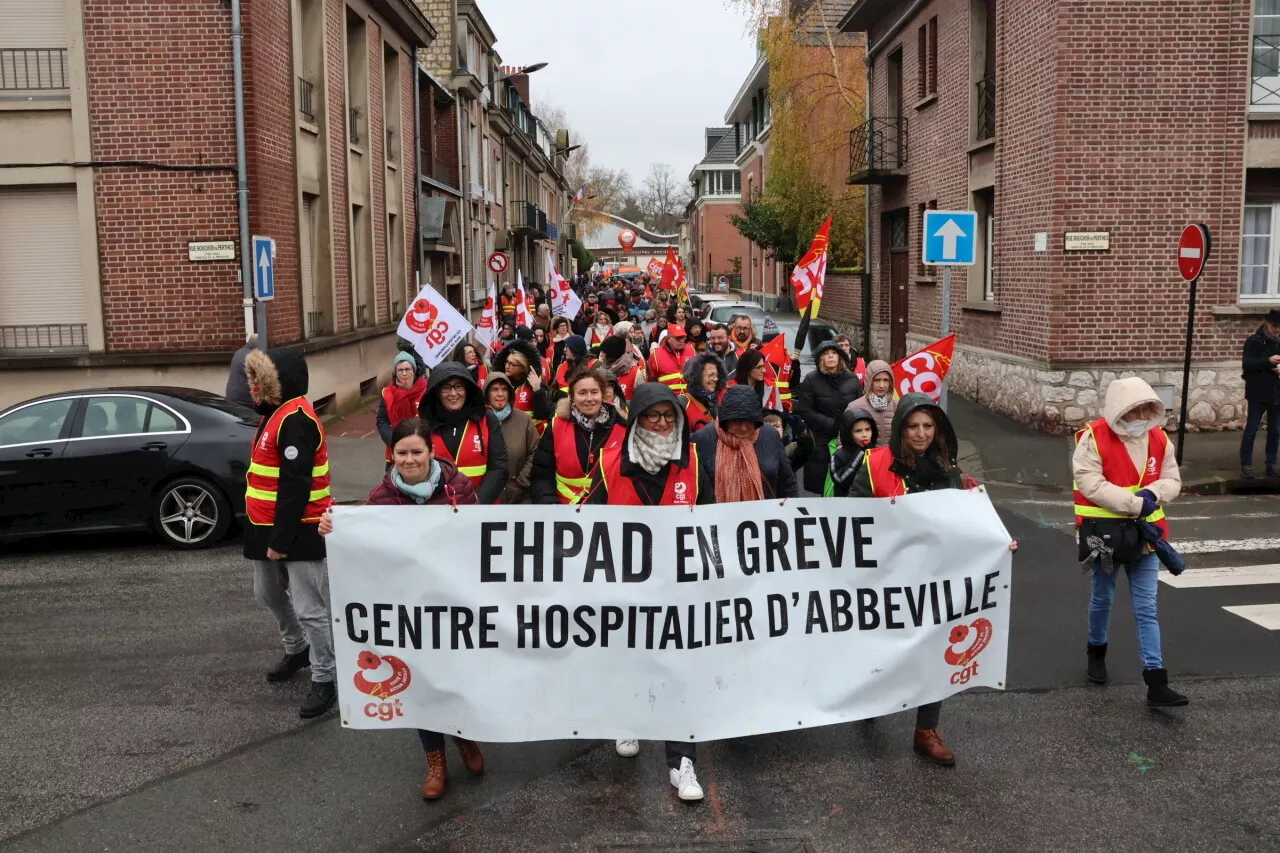 Près de 400 personnes ont manifesté à Abbeville pour défendre les services publics