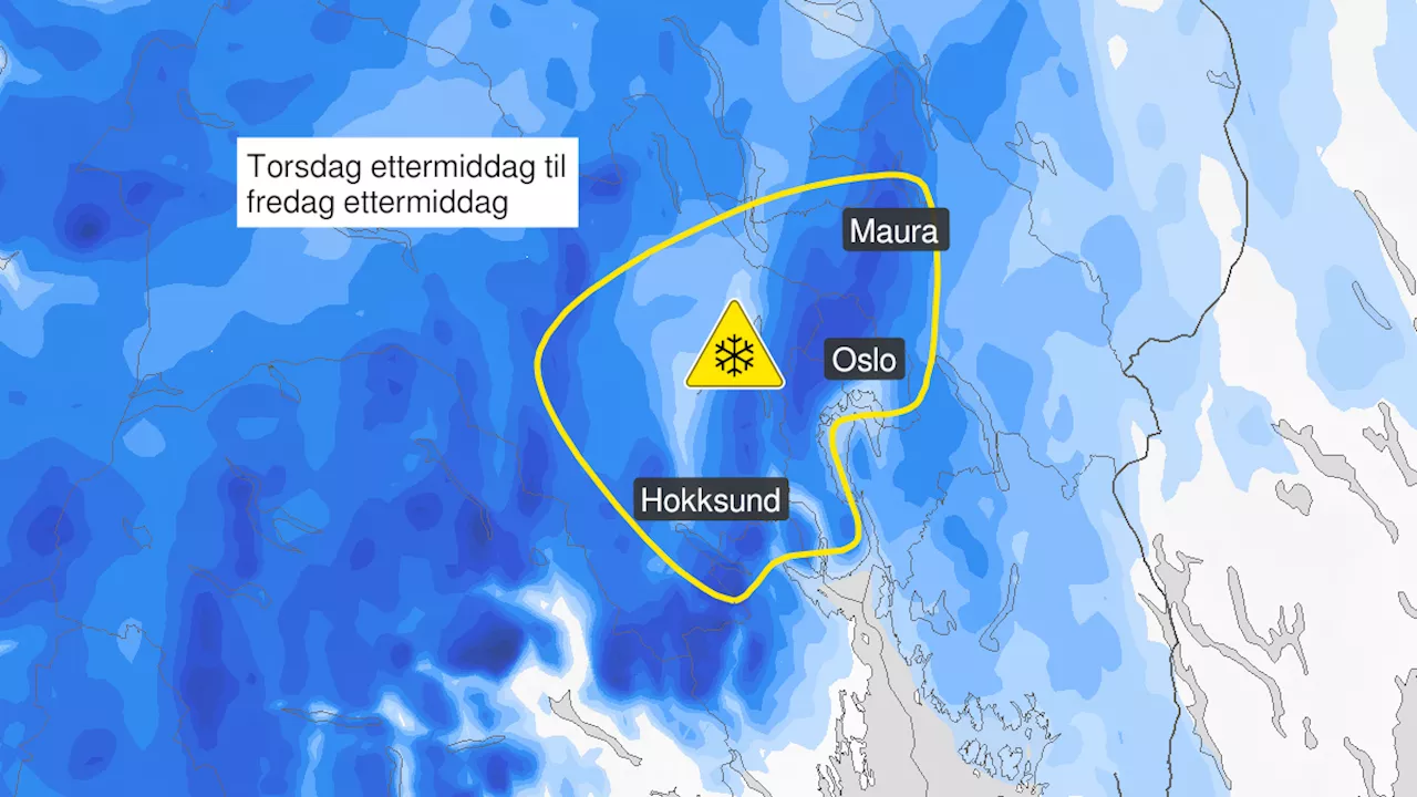 I ettermiddag skal det snø i Oslo-området – har sendt ut gult farevarsel