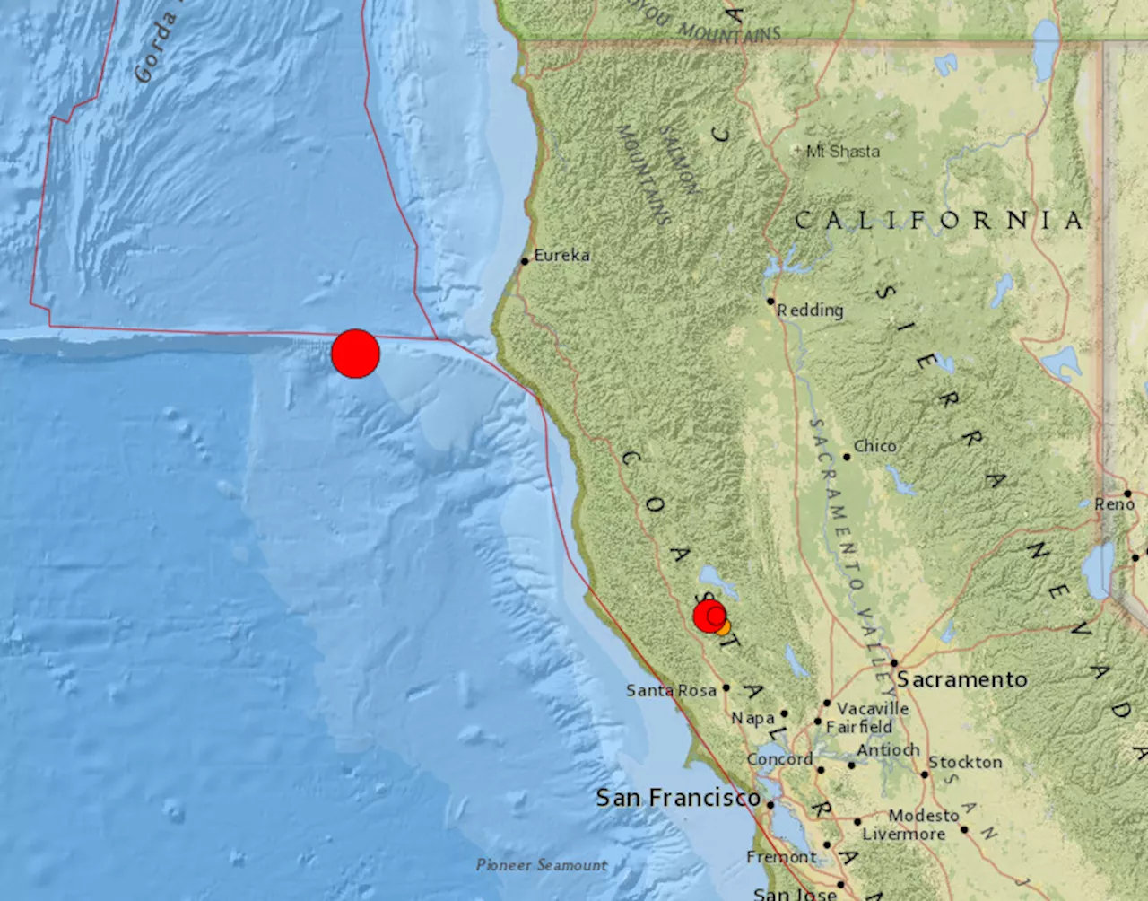 Jordskjelv nord i California. Tsunamivarsel avblåst