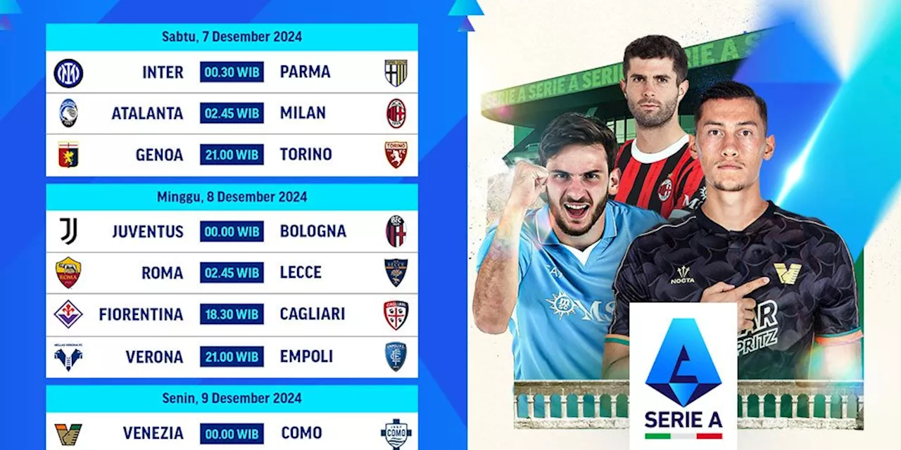 Jadwal Siaran Langsung Liga Italia 2024/25 Matchweek 15 di Vidio