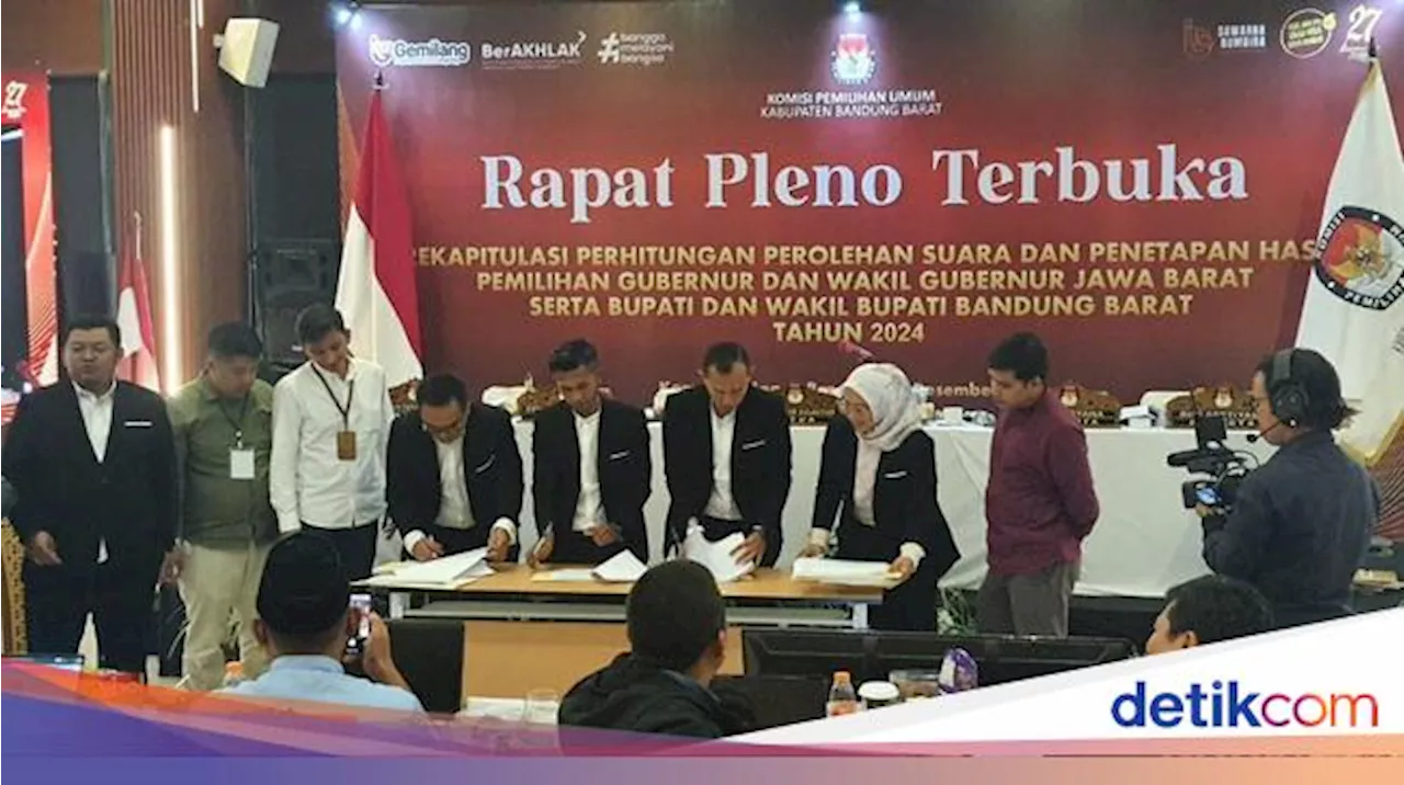 Hasil Rekapitulasi KPU, Jeje-Asep Unggul di Pilbup Bandung Barat