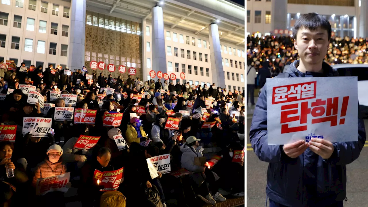 Tusentals Demonstranter Protesterar Mot Yoon Suk Yeol