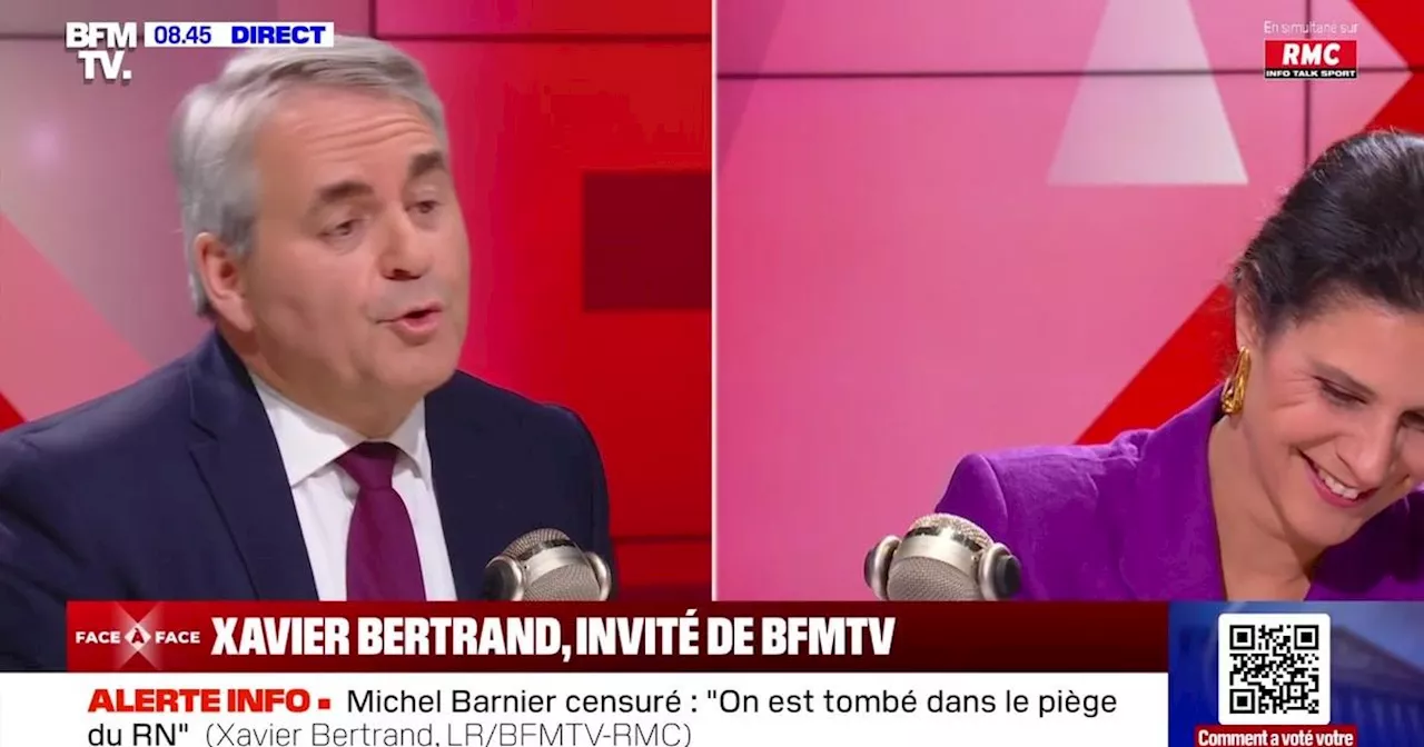 'Leur référence, c’est Baron Noir' : Xavier Bertrand fait rire Apolline de Malherbe en pleine interview