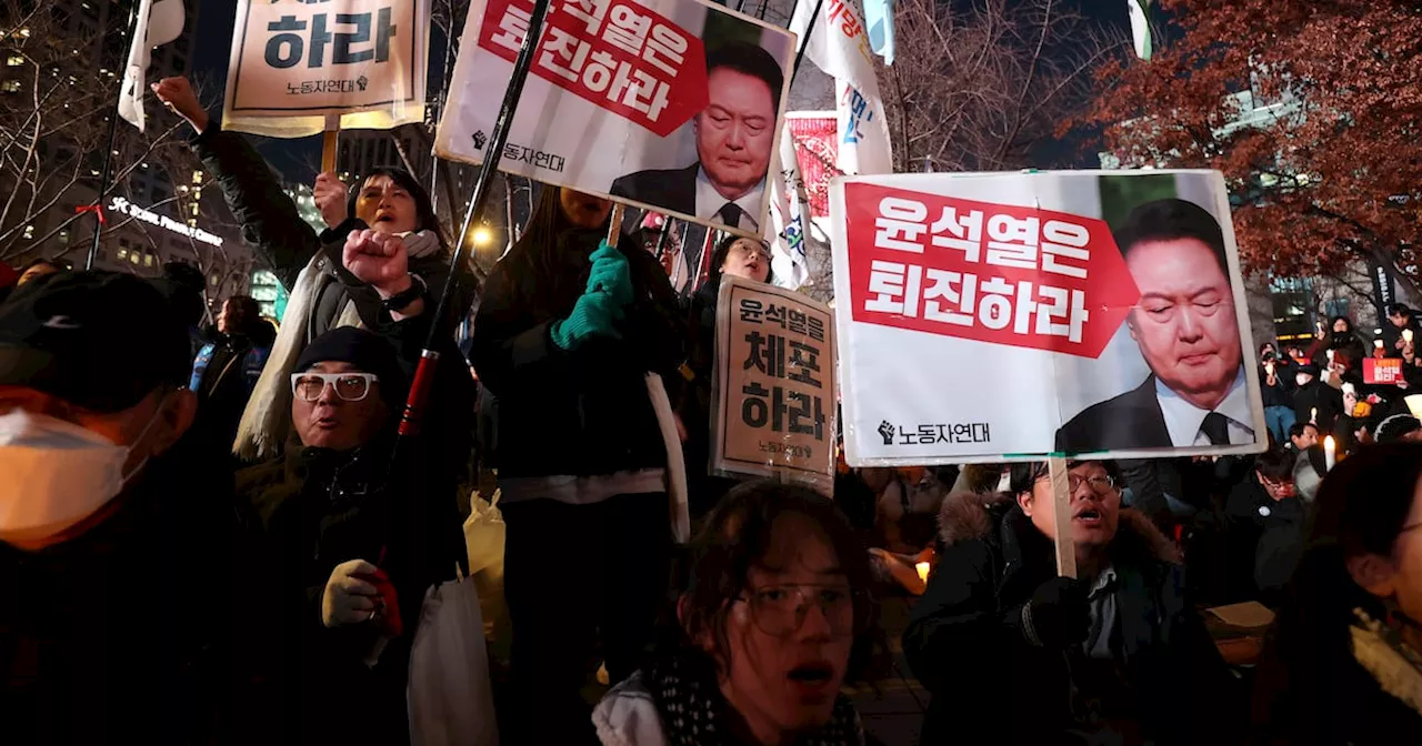 Protesters Rally Against South Korea's President Yoon's Martial Law Declaration