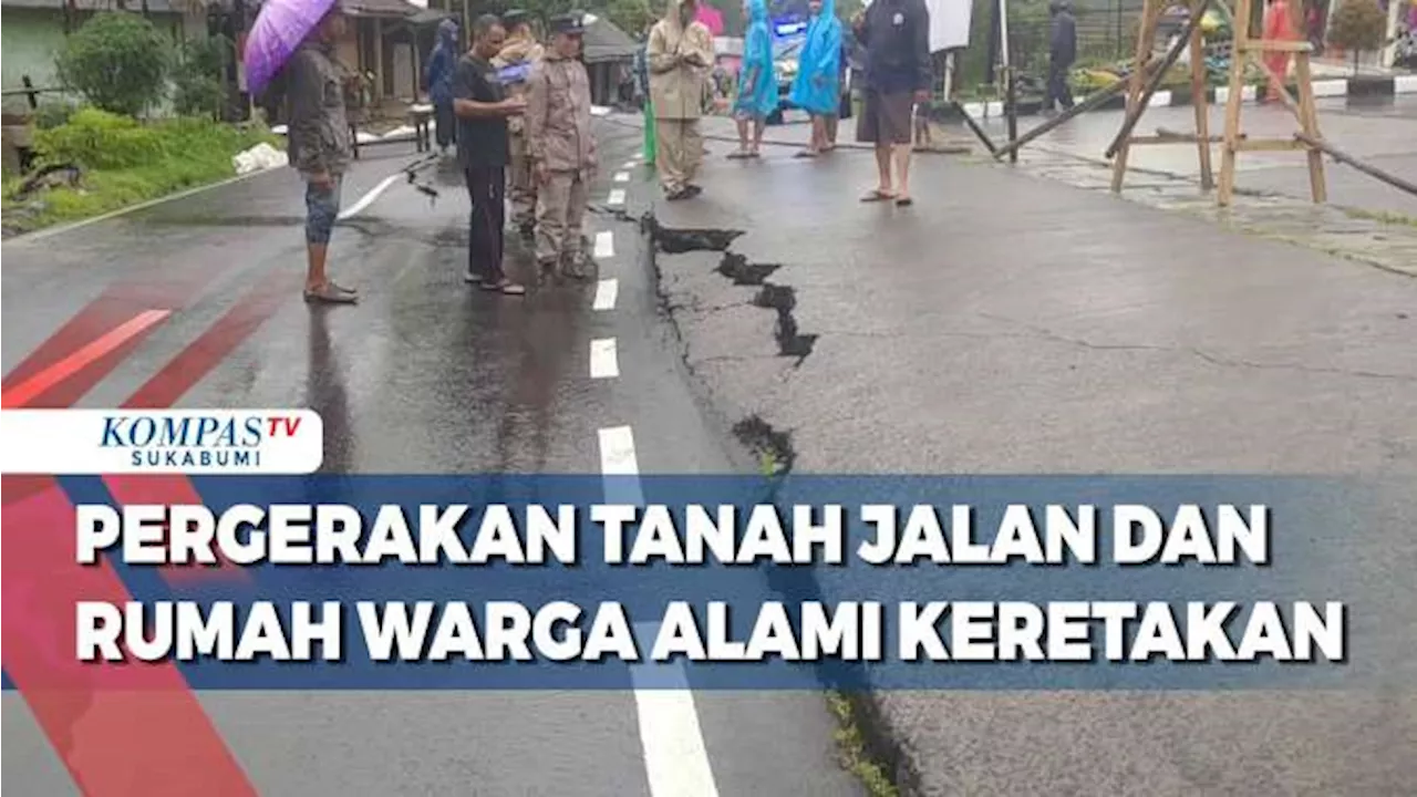 Pergerakan Tanah Jalan Provinsi Dan Rumah Warga Alami Keretakan Besar