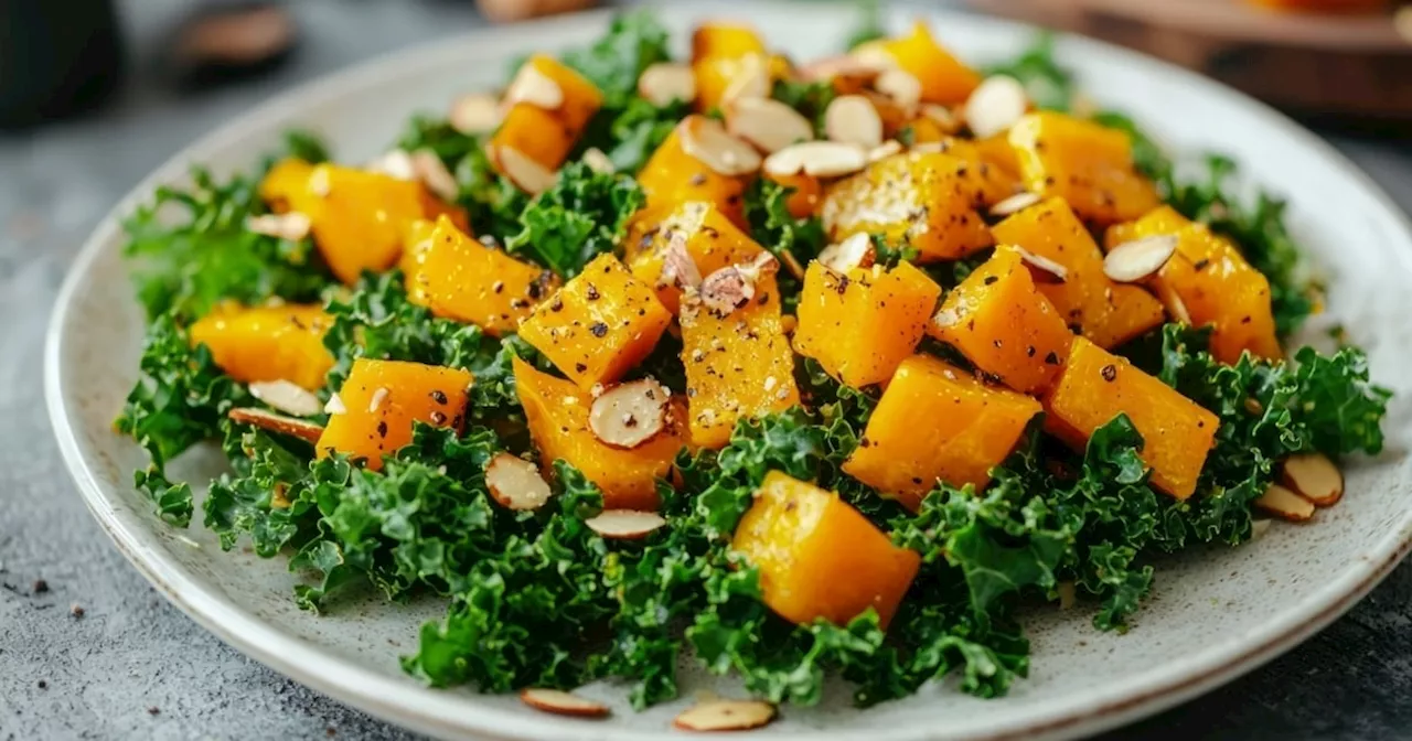 Kohlsalat mit gebratenem Kürbis