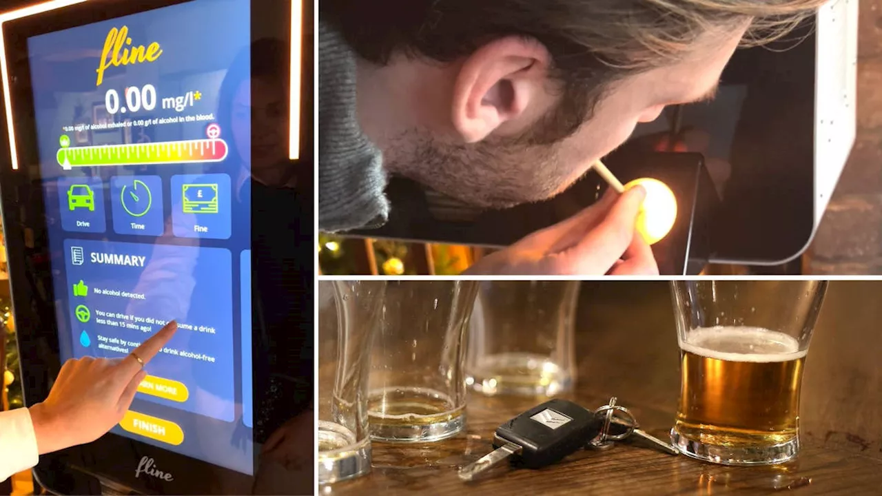 UK pub debuts first interactive breathalyser to help tackle drink-driving during festive season