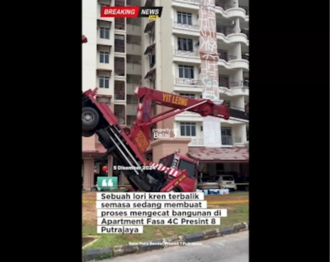 Crane Accident in Putrajaya Claims Two Lives, Third Critically Injured