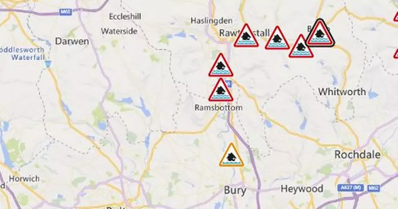 Six urgent 'act now' flood warnings in place across Greater Manchester and Lancashire