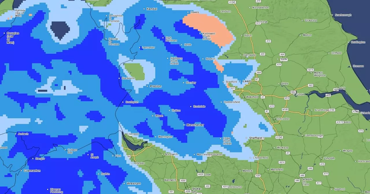 When strong winds and heavy rain will hit each area in Greater Manchester