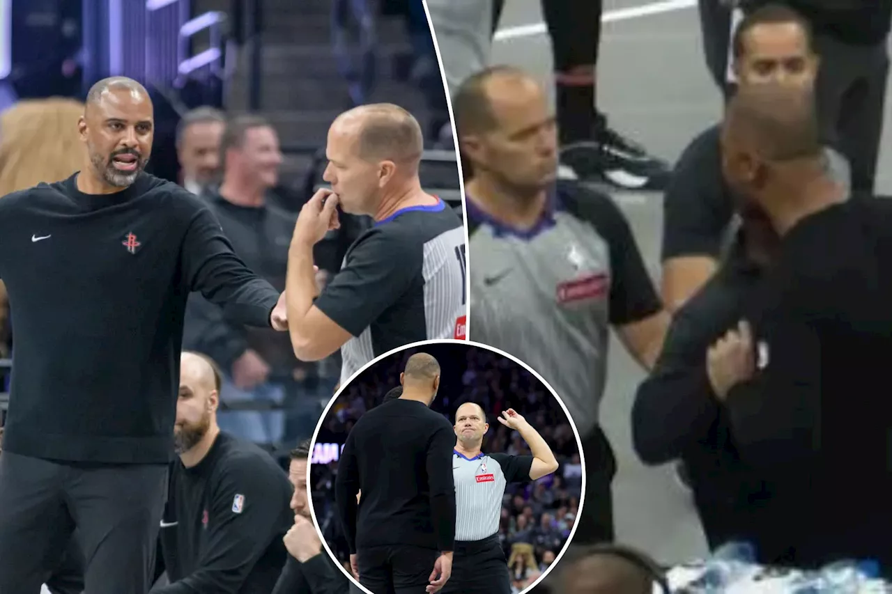 Rockets' Ime Udoka roasts referee after wild on-court scene: 'Get some f--king glasses'