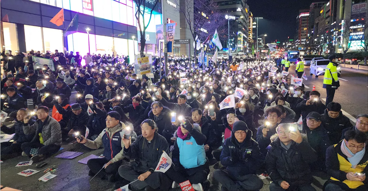 윤석열 퇴진 집회, 대전서 3000명 참가