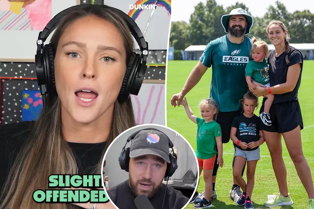 Pregnant Kylie Kelce jokes she's 'slightly offended' people think her daughter resembles Travis Kelce