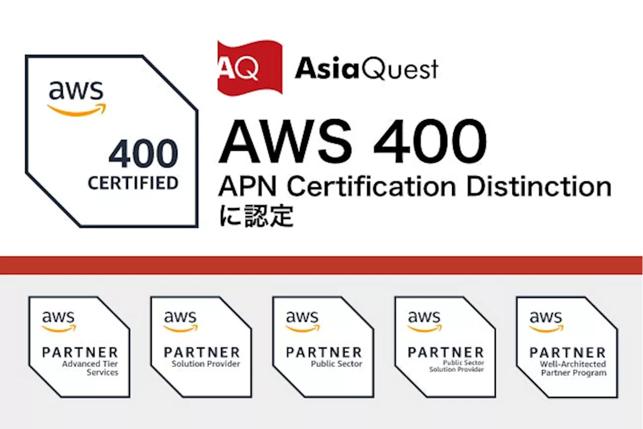 アジアクエスト、「AWS 400 APN Certification Distinction」に認定