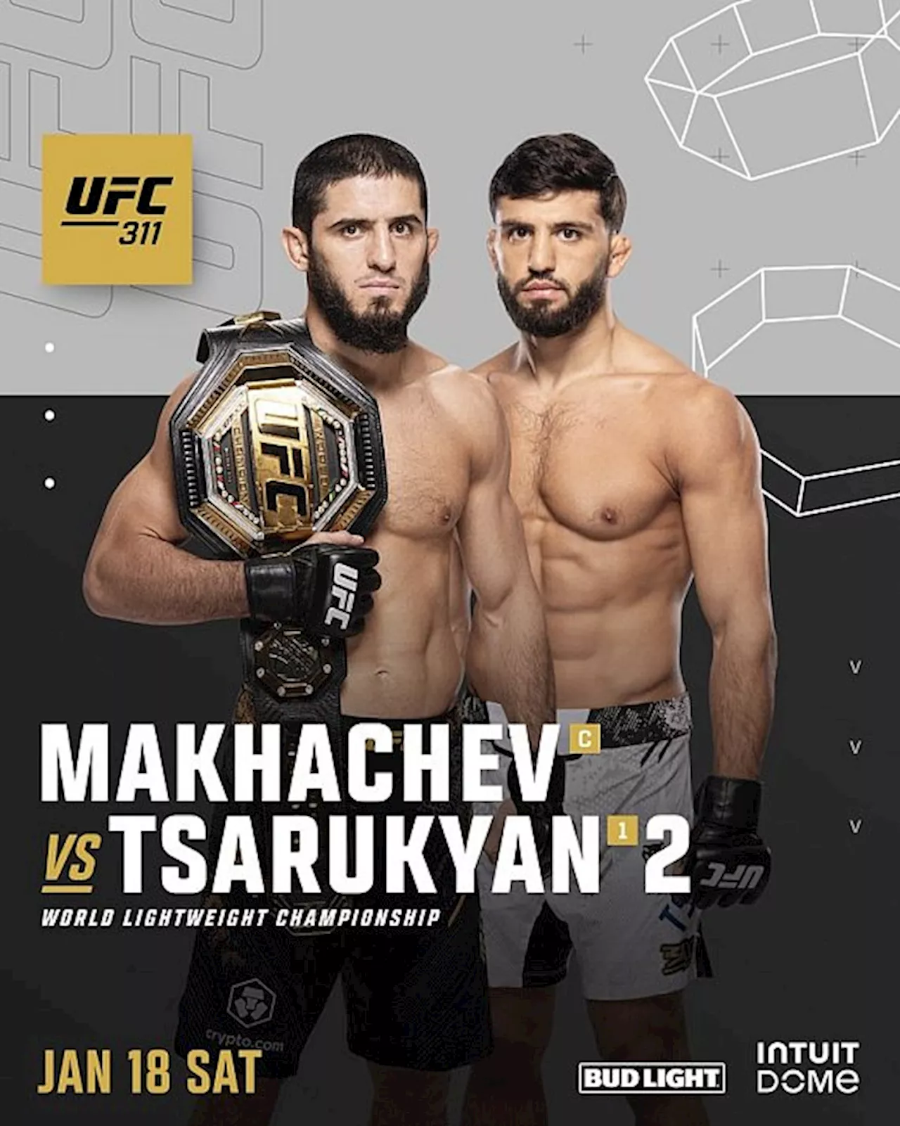 Makhachev-Tsarukyan 2, Dvalishvili-Nurmagomedov Announced for UFC 311