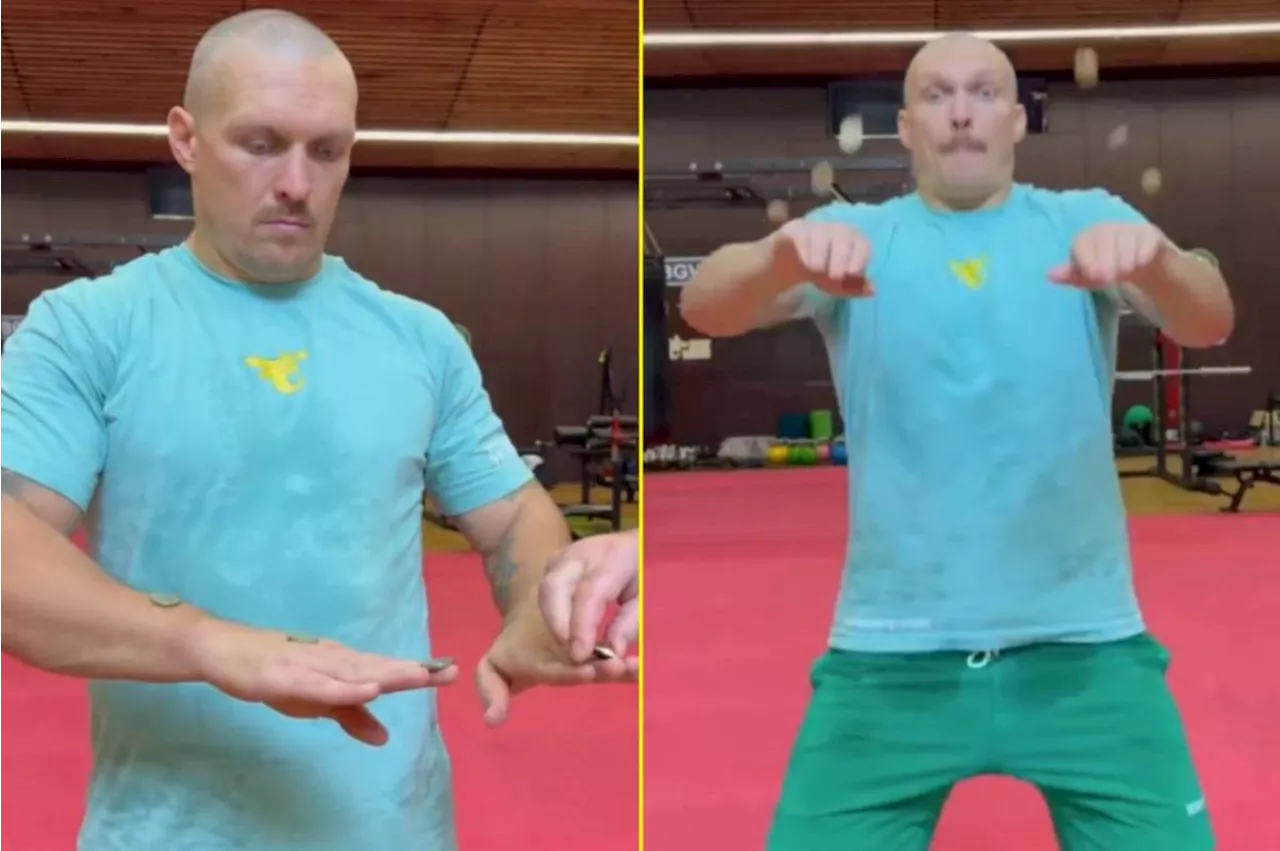 – Oleksandr Usyk shows off cat-like reflexes with outrageous trick before Tyson Fury fight...