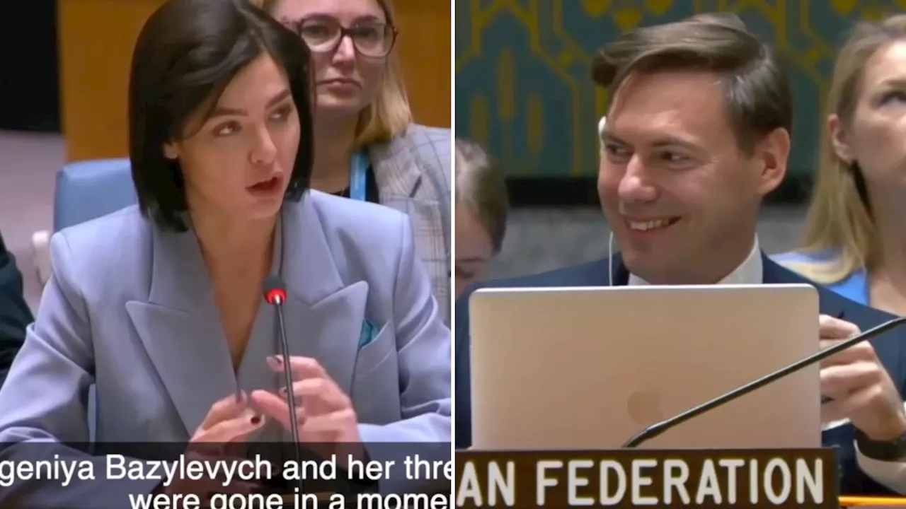 Russian Diplomat Shows Callous Smirk During Ukrainian Family's Tragedy