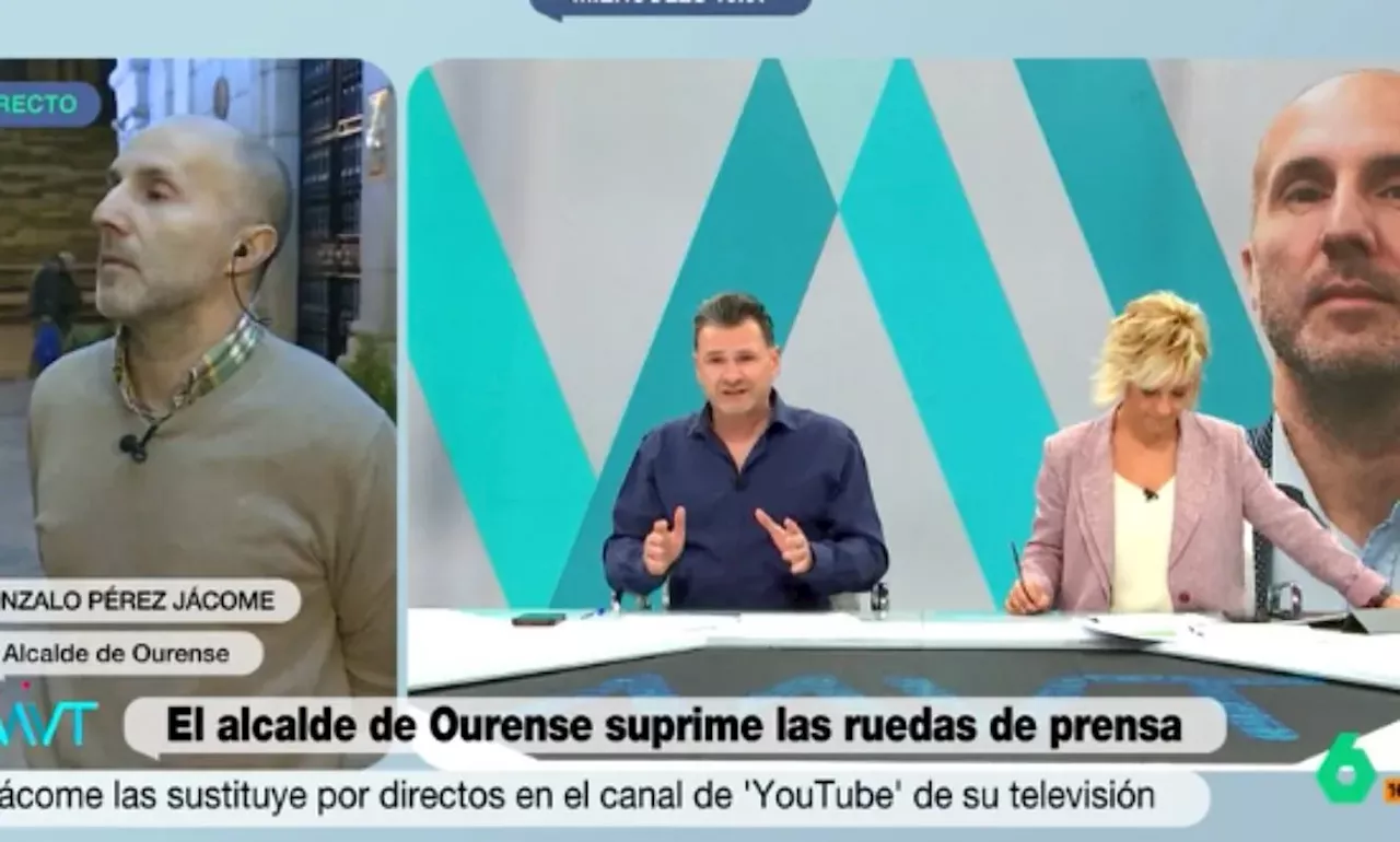 El alcalde de Ourense acusa a la prensa de 'manipulación' y a los periodistas de 'sicarios' a gritos contra Cristina Pardo en Más vale tarde