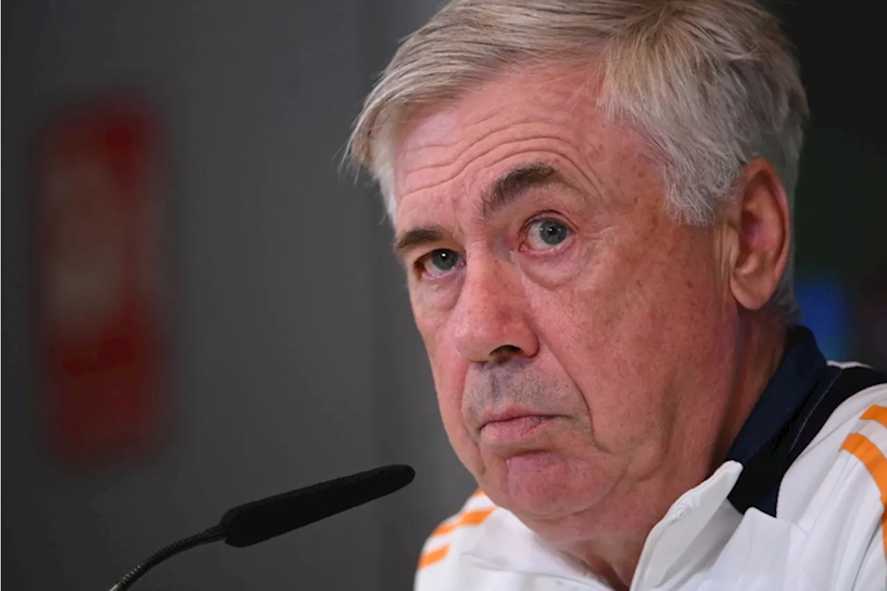 Il ct del Real Madrid Carlo Ancelotti in conferenza stampa