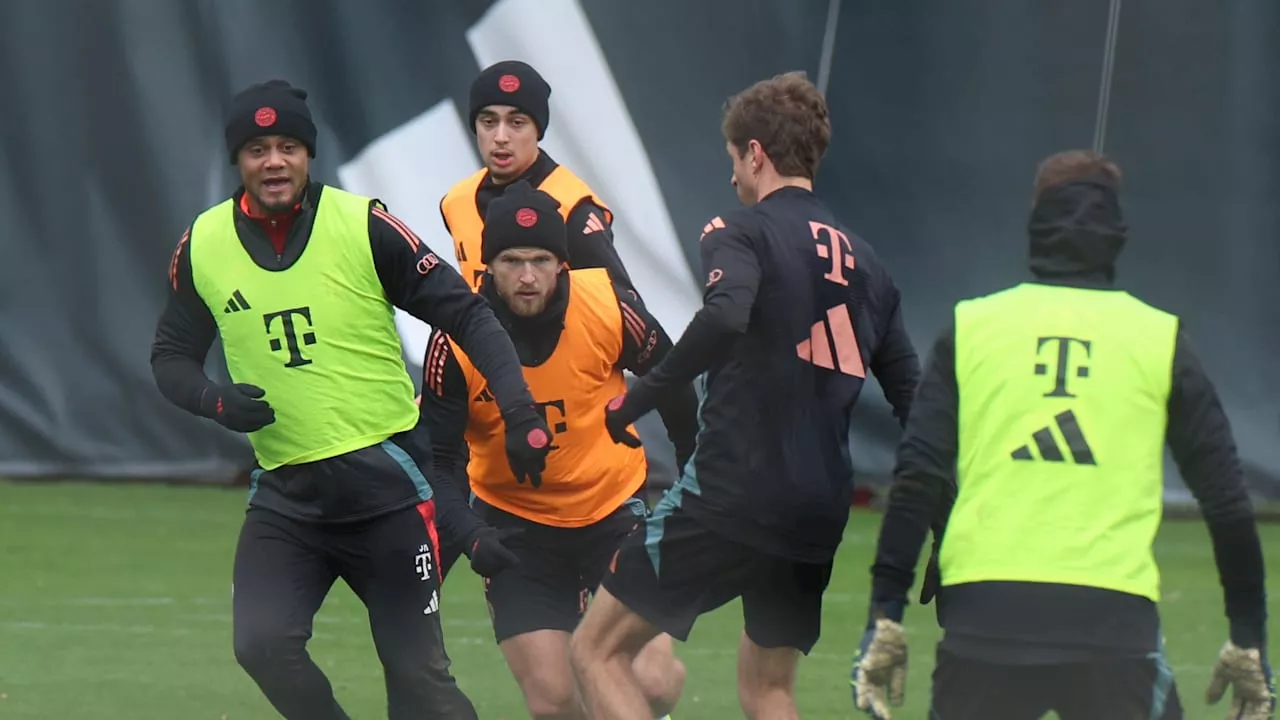 Trainer Kompany kickt im Training mit Bayern Stars