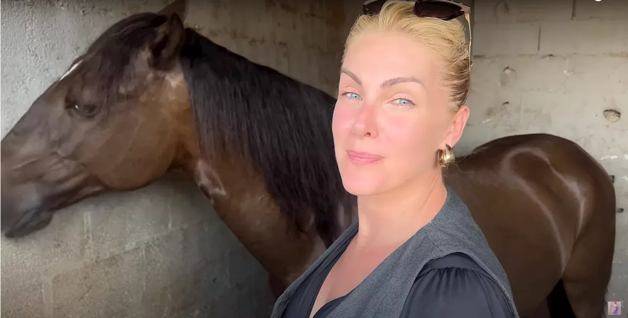 Ana Hickmann se emociona ao ganhar cavalo puro-sangue de presente de Edu Guedes