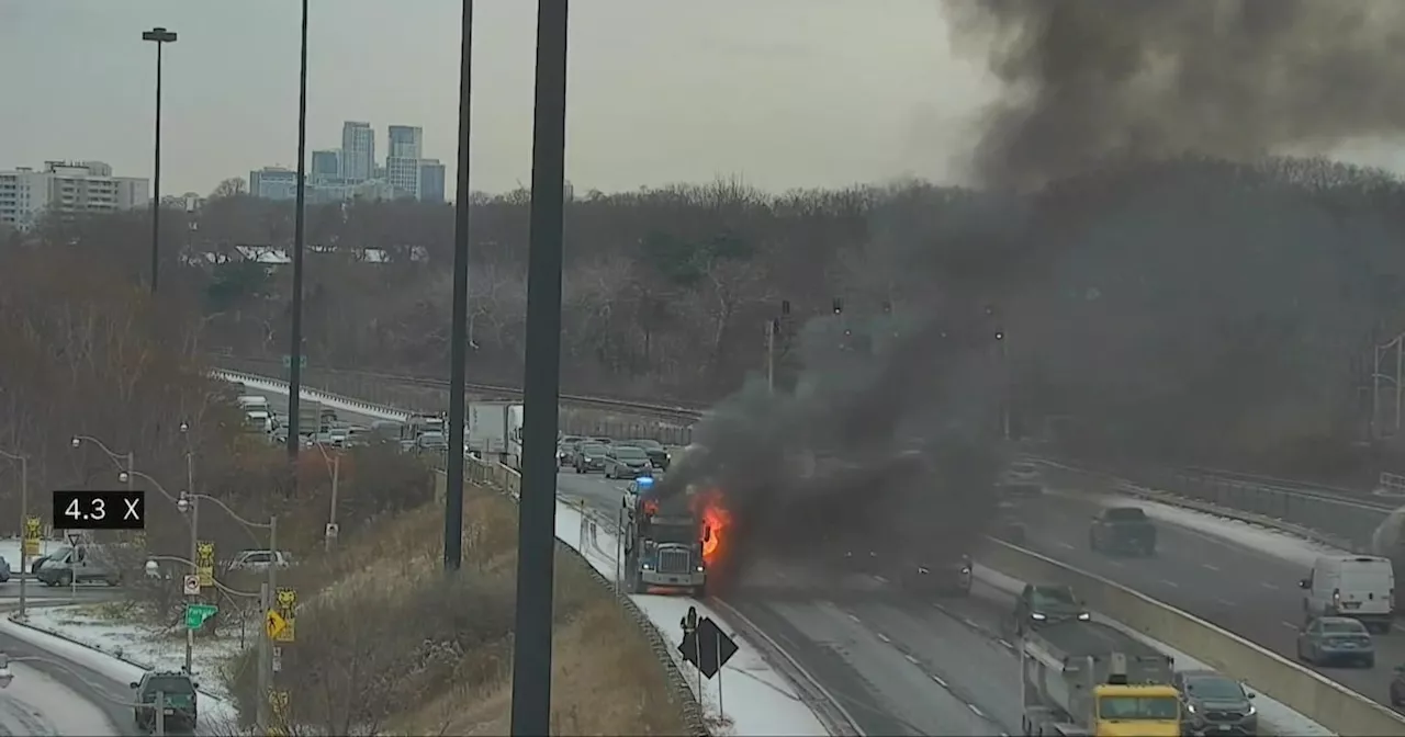 Fiery truck appears to explode live on air during CP24 traffic update, no injuries reported