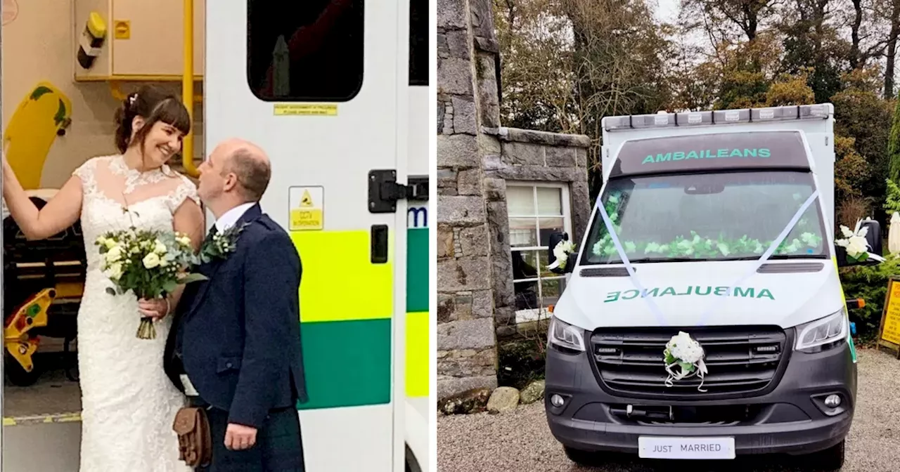 Scots paramedics marry in front of ambulance as they celebrate 'fantastic' wedding