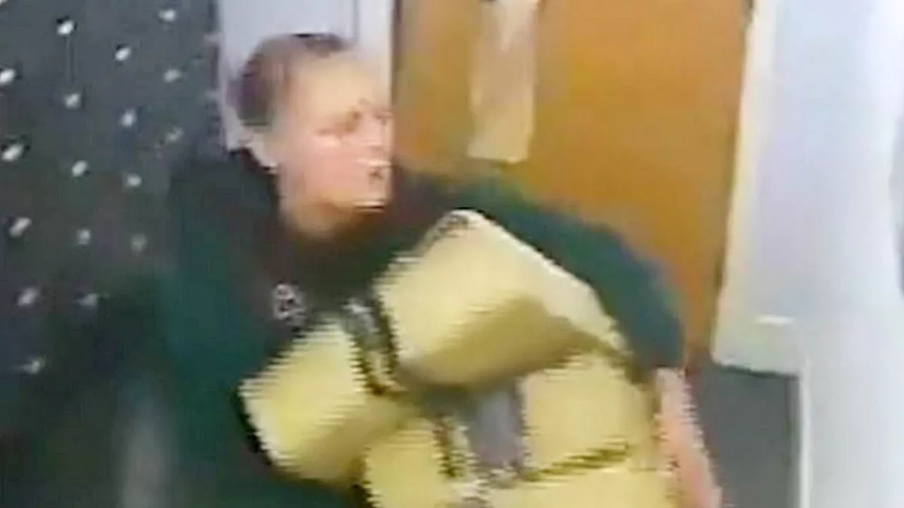 Shocking moment brazen woman steals pile of Amazon parcels without caring that she is being filmed...