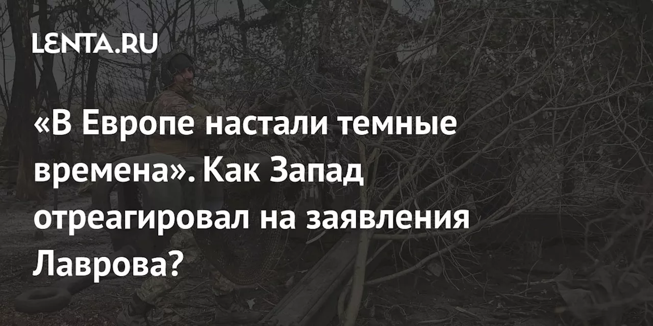 «В Европе настали темные времена». Как Запад отреагировал на заявления Лаврова?