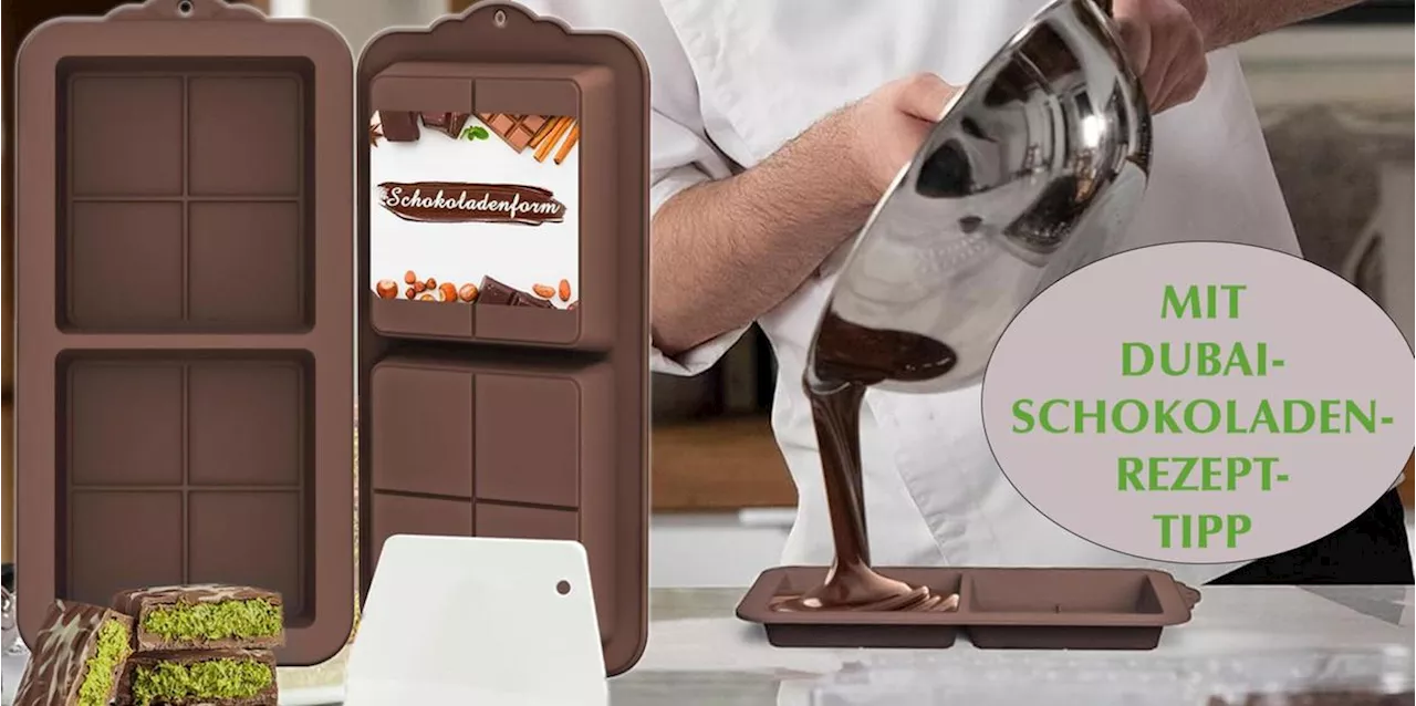 Dubai-Schokolade selbst herstellen: Neue Schokoladenform extratief f&uuml;r authentische Dubai Chocolate