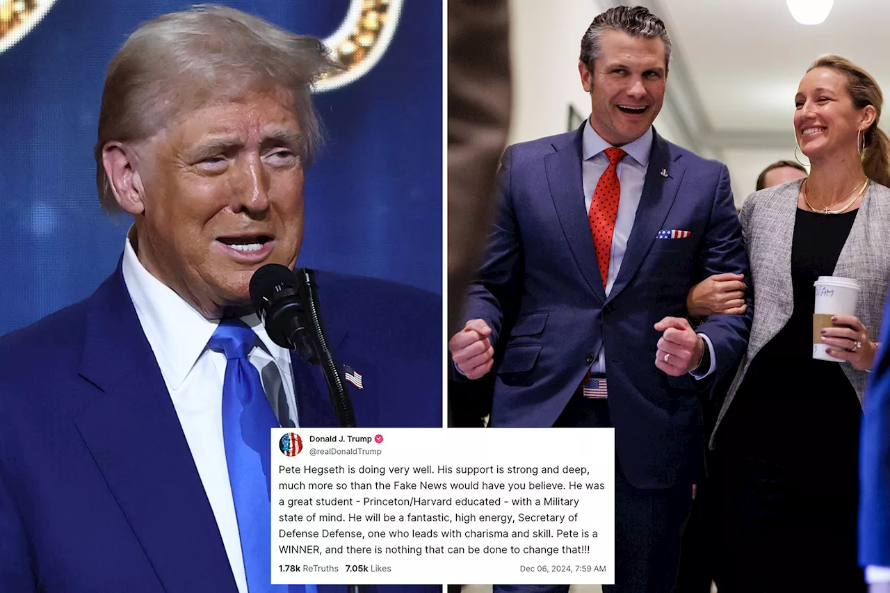 Trump doubles down on Pete Hegseth nomination for defense secretary: 'Pete is a WINNER'