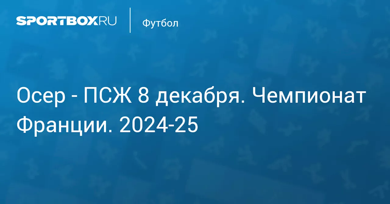 ПСЖ 6 декабря. Чемпионат Франции. 2024-25. Протокол матча