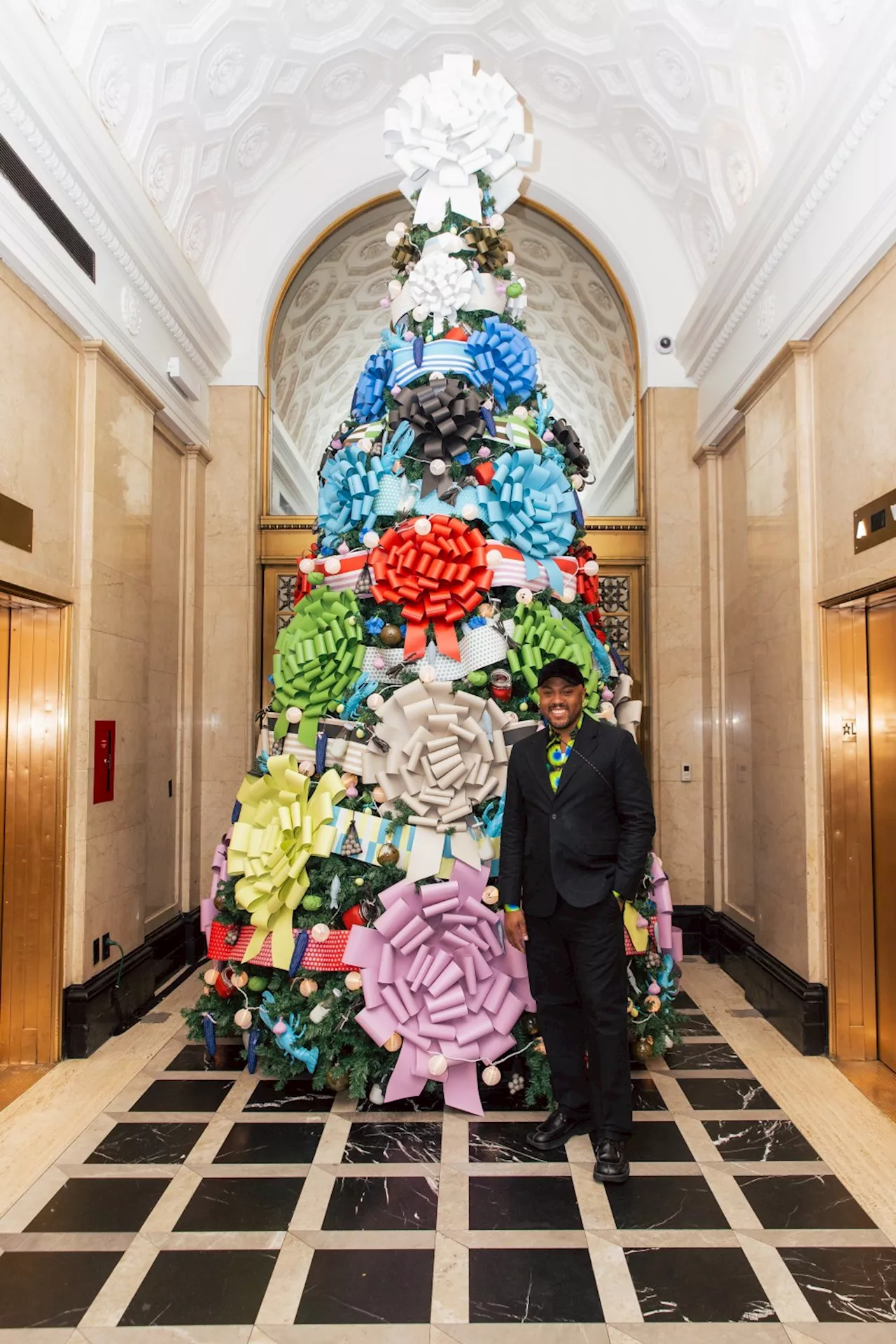 Christopher John Rogers Unveils Holiday Tree at the Riggs Hotel in Washington, D.C.