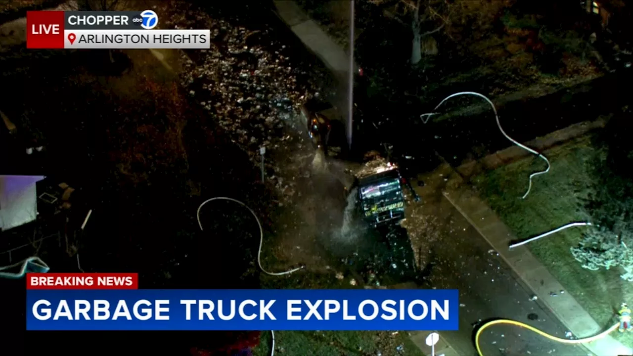 Garbage truck explodes in Arlington Heights, police say